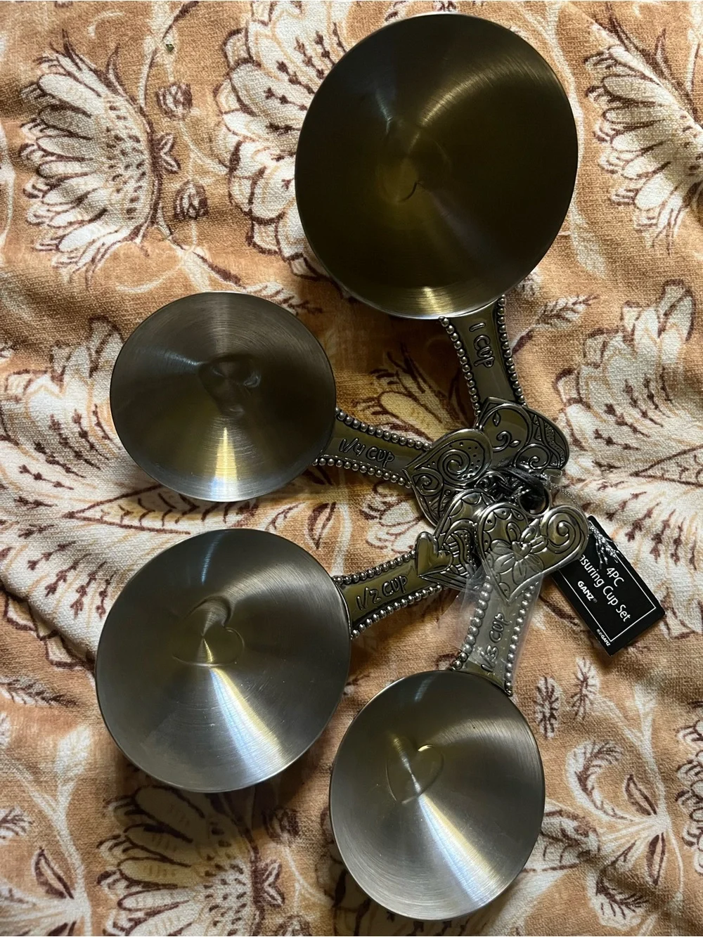 Ornate Stainless Steel Measuring Cup Set - 4pc